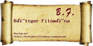 Böttger Filoména névjegykártya